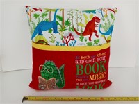 Dinosaur Reading Pocket Pillow