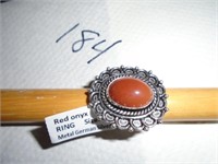 Red onyx ring sz 7