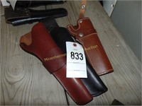 3 LEATHER PISTOL HOLSTERS