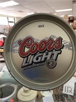 13 “ COORS LIGHT ADVERTISING METAL TRAY