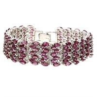 Natural Unheated Rhodolite Garnet 200 Cts Bracelet