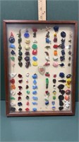 Antique Buttons-framed 9.5 in x12