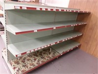 STORE SHELVES DOUBLE SIDED WITH 16 SHELVES