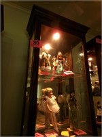 LIGHTED CURIO CABINET 4 GLASS SHELVES 80"X25"