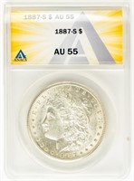 Coin 1887-S Morgan Silver Dollar ANACS AU55