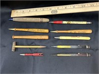 Selection of antique advertising pencils