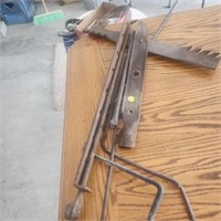 Handles, Lawnmower Blades and Pry Bar