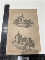 Vintage ARTWORK ARCHITECT, 1876 FOWEY board