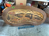 Carved Table top no legs 49” X 25”