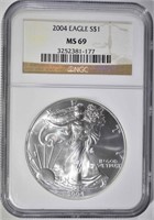 2004 AMERICAN SILVER EAGLE NGC MS69