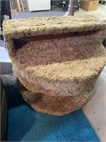 Half round carpeted side table