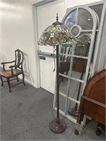 Tan stained glass floor lamp