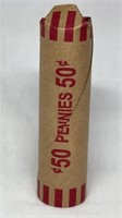 Of) roll of wheat pennies