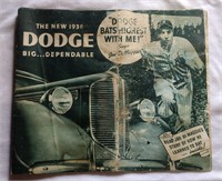 Rare 1938 Dodge New Car Book JOE DIMAGGIO Cover!