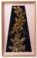 Antique Framed Hand Embroidered Dress Panel