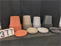 Approx. 36 - 12" Composition Planters & Saucers