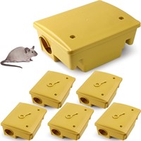 Qualirey 6 Pack Yellow Rat Bait Stations with Key