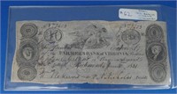 Real 1831 Bank of Virginia $10.00 bill