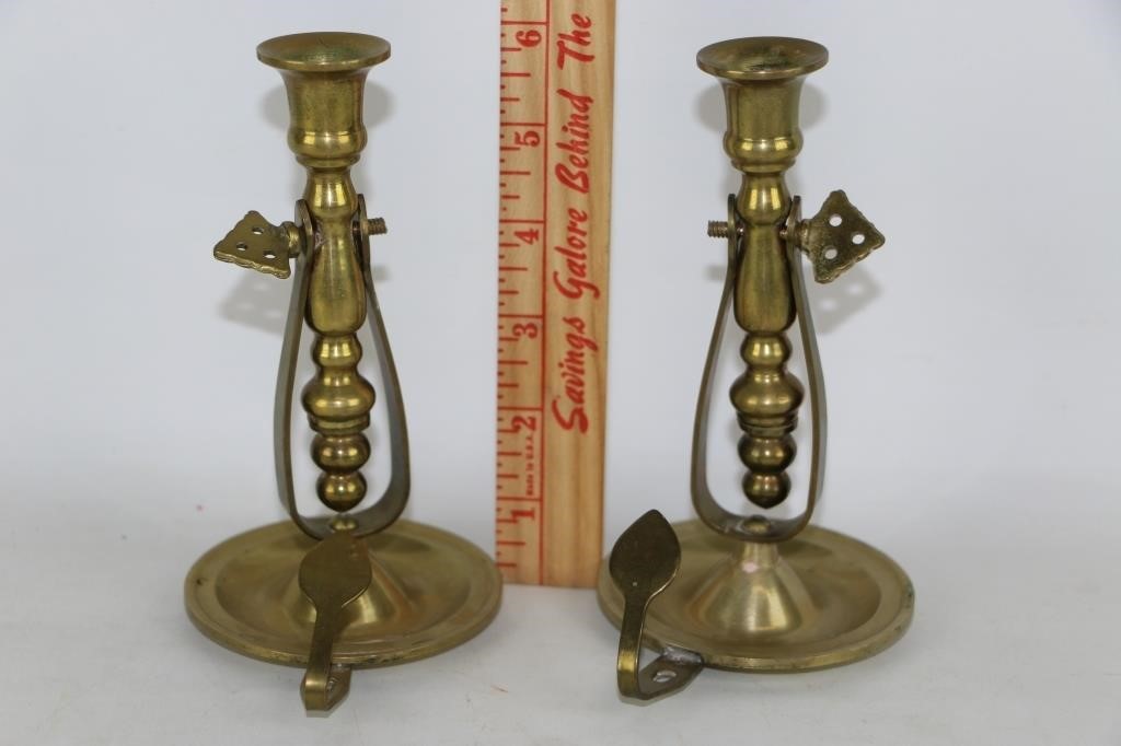 Chambersticks-Tilting Brass Boat Candle Holders