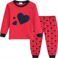 6T  Sz 6T Little Hand Girl Valentines Cotton Pajam