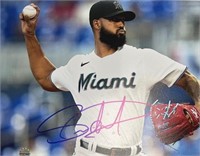 Marlins Sandy Alcantara Signed 8x10 COA