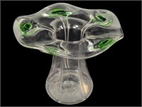 Art Nouveau Peacock Blown Art Glass Vase