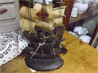 pair sailing ship bookends and custom crafted ship