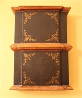 2 Small Black & Gold Gilded Wall Shelves