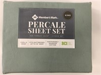 New King Percale Sheet Set 400 Thread Count