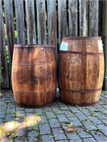 VINTAGE OAK STAVE  BARRELS (2).