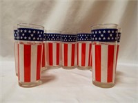Vintage Red White & Blue American Flag Drinking