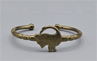 Sankofa Bird Brass Cuff Bracelet
