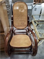 E- Bent Wood And Wicker Rocking Chair