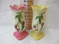 (2) Hull Strawberry vases