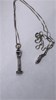 Light pole pendant necklace both marked 925