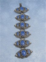 Vtg Blue Stone Bracelet Costume Jewelry