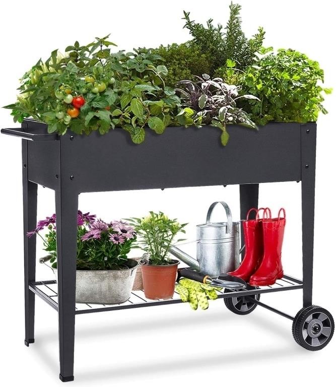 FOYUEE Raised Planter Box with Legs Outdoor