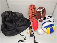 Outdoor Sports Balls w/ Pump & Bag