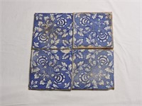 4 pcs Antique Porcelain Tiles