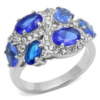 Stunning 3.50ct Blue & White Sapphire Dinner Ring