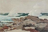 After Winslow Homer Oil on Canvas Seascape