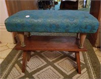 Wood stool and upholstered foot stool
