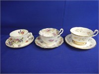 (3) Tea Cups And Saucers