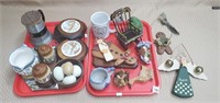 2 Trays Lot of Assorted Household Decorations