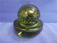 Controlled Bubble Paperweight In Holder