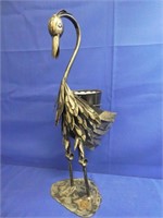 Metal Heron Flower Pot 24" H