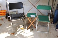 camp stools and chair