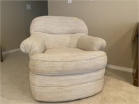 Upholstered Swivel Armchair-Beige