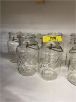 (6) Ball & Atlas Glass Lid Jars, no lids