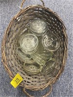 Basket w/ Vintage Ball & Ideal Glass Lids